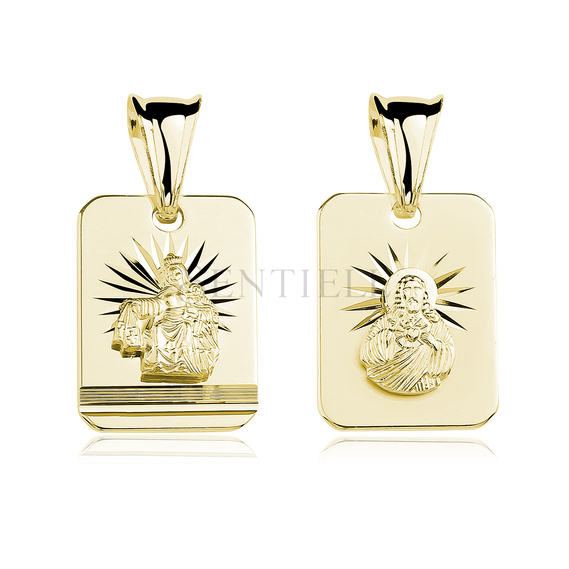 Silver (925) gold-plated pendant Jesus Christ / Scapular Mary