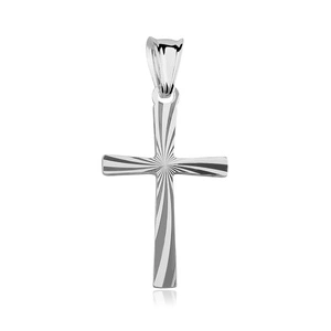 Silver (925) diamond cut pendant cross