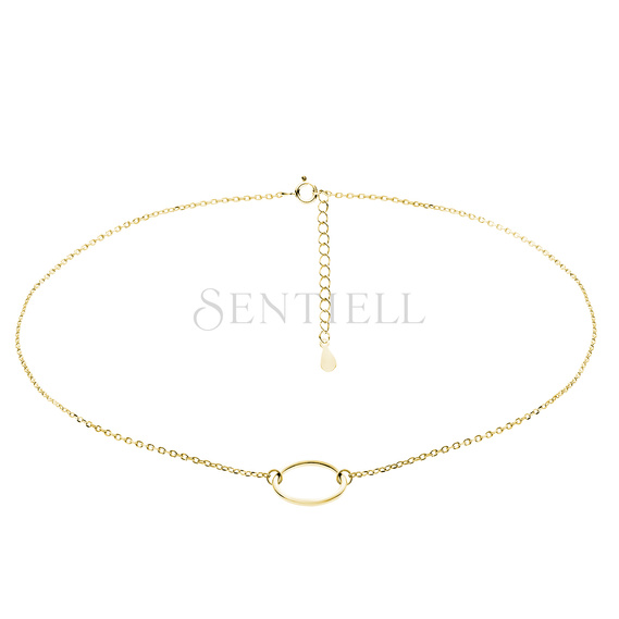 Silver (925) gold-plated choker necklace with circle