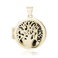 Silver (925) polished pendant - round locket