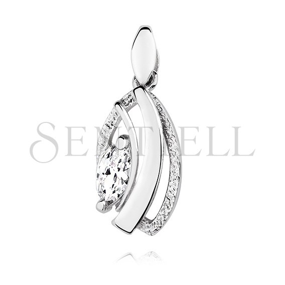 Silver (925) pendant with white zirconia