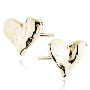 Silver (925) gold-plated earrings - heart