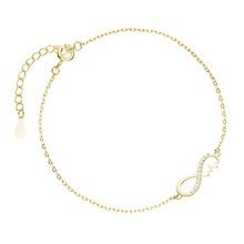 Silver (925) gold-plated bracelet, infinity with pulse