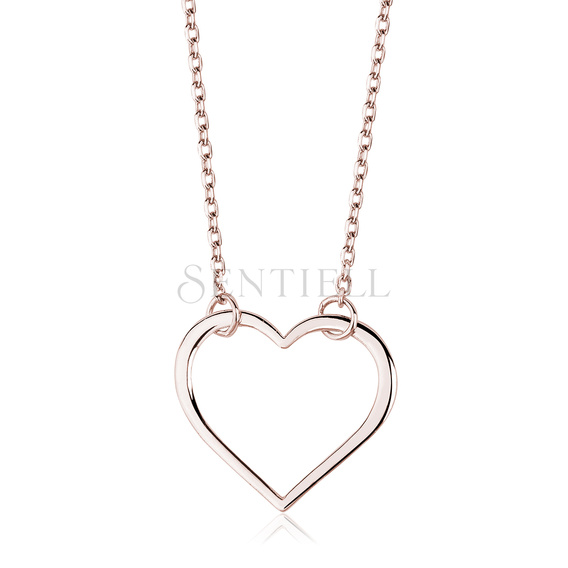 Silver (925) rose gold-plated necklace heart