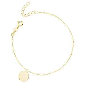 Silver (925) bracelet with gold-plated round pendant