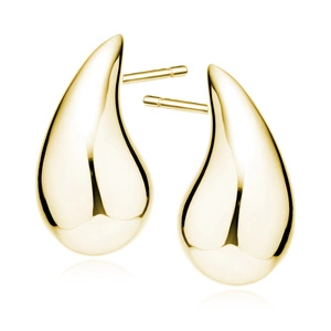 Silver (925) drop-shaped gold-plated earrings - 25mm