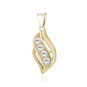 Silver (925) gold-plated pendant with white zirconia