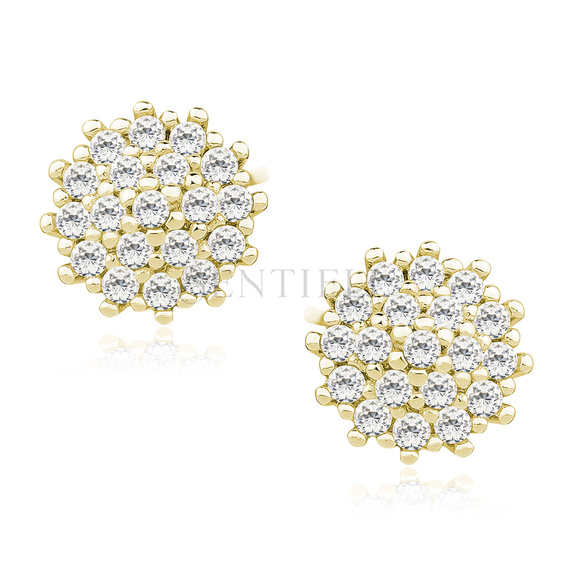 Silver (925) gold-plated earrings with zirconia