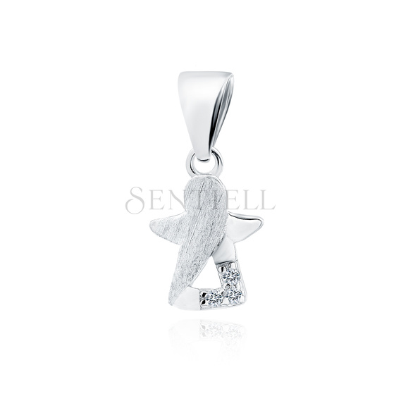 Silver (925) pendant with white zirconias - angel