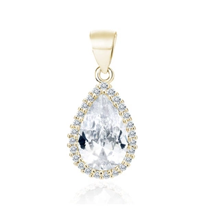 Silver (925) gold-plated pendant with white zirconia