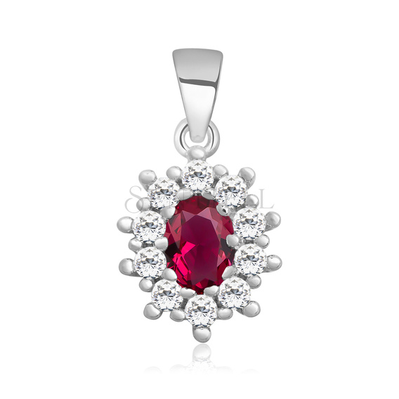 Silver (925) pendant ruby colored zirconia
