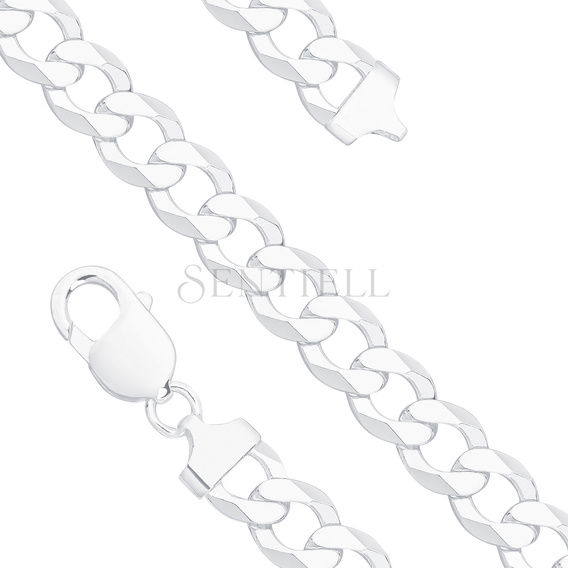 Silver (925) diamond-cut bracelet - curb extra flat Ø 250
