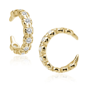 Plata de ley 925 chapada en oro ear-cuff con circonitas blancas