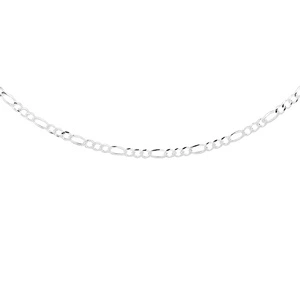 Silver (925) diamond-cut chain - figaro extra flat Ø 050
