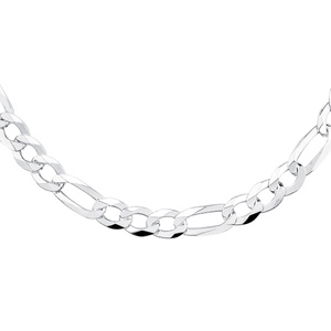 Silver (925) diamond-cut chain - figaro extra flat Ø 250