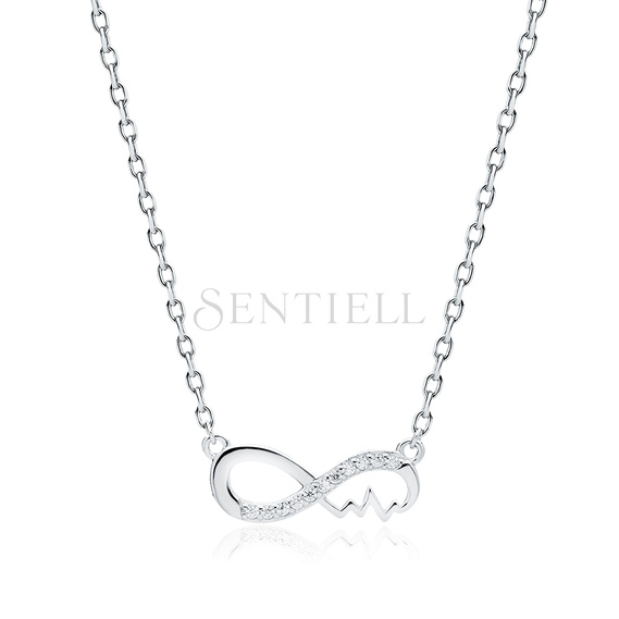 Silver (925) necklace - infinity with pulse