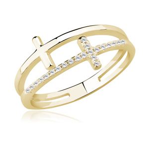 Anillo de plata de ley 925 - cruces con circonitas blancas