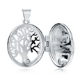 Silver (925) polished pendant - round locket