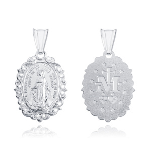 Colgante de Plata de ley 925 Virgen María Pisa la Serpiente