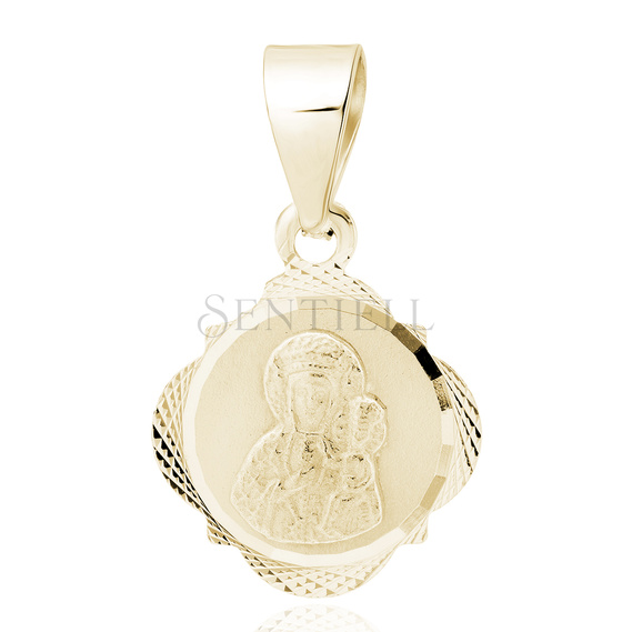 Silver (925) gold-plated pendant diamond cut - Blessed Virgin Mary / Black Madonna of Czestochowa