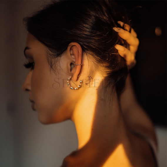 Silver (925) gold-plated ear-cuff - braided circle