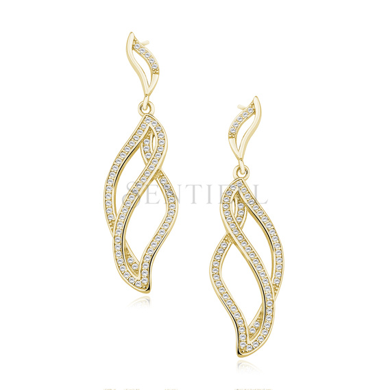 Silver (925) gold-plated earrings with zirconia