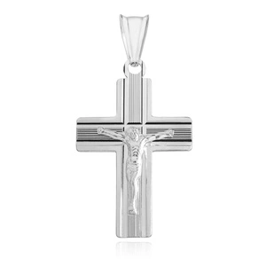 Silver (925) diamond cut pendant cross