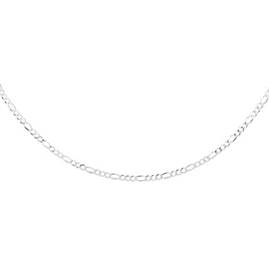Silver (925) diamond-cut chain - figaro extra flat Ø 060 rhodium-plated