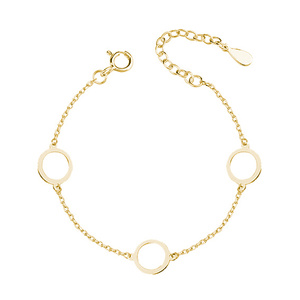 Silver (925) gold-plated bracelet - three circles