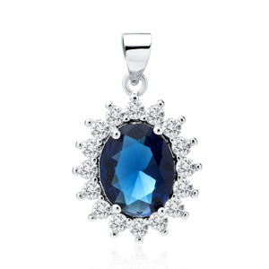 Silver (925) pendant sapphire zirconia