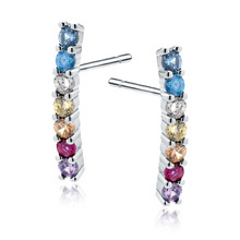 Silver (925) earrings with various colors of zirconias