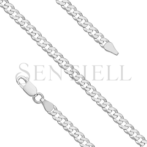 Silver (925) diamond-cut bracelet - curb extra flat Ø 120