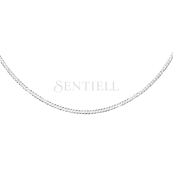 Silver (925) diamond-cut chain - curb extra flat Ø 060 rhodium-plated