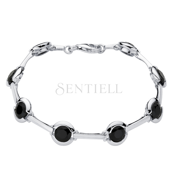 Silver (925) bracelet with black zirconias