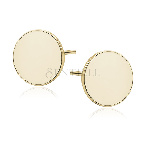 Silver (925) earrings - gold-plated circles