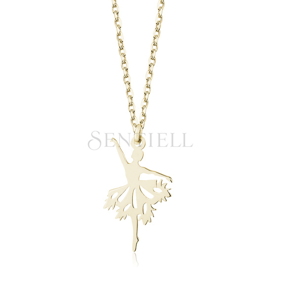 Silver (925) necklace - ballerina, gold-plated