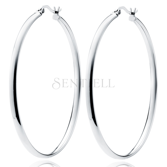 Silver (925) earrings hoops - highly polished