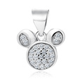 Silver (925) pendant mouse with white zirconias