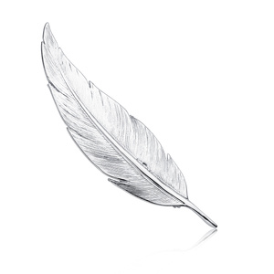 Broche pluma plata de ley 925