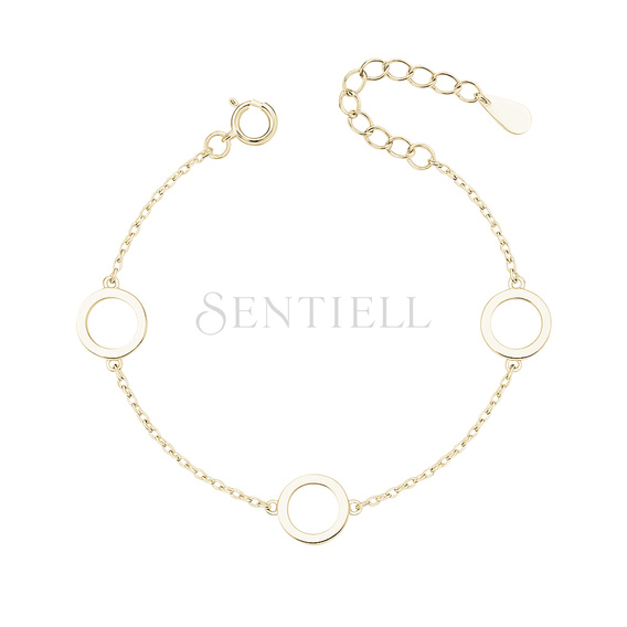 Silver (925) gold-plated bracelet - three circles