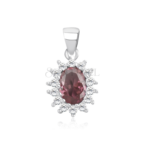 Silver (925) pendant with elegant ruby zirconia