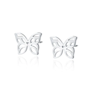 Silver (925) earrings - openwork butterfly