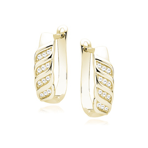 Silver (925) gold-plated earrings with white zirconia