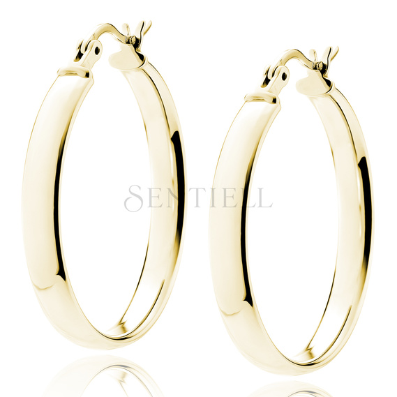 Silver (925) gold-plated earrings hoops - highly polished