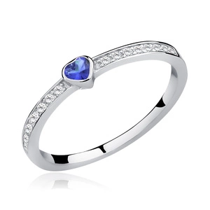 Silver (925) subtle ring with sapphire zirconia 