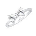 Silver (925) ring - bow with white zirconia