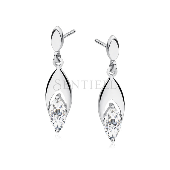 Silver (925) earrings with white zirconia