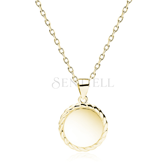 Silver (925) gold-plated necklace - round plate