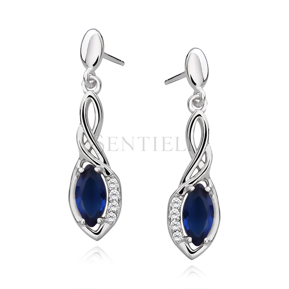 Silver (925) earrings with sapphire zirconia