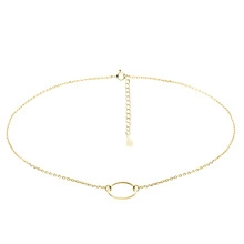 Silver (925) gold-plated choker necklace with circle